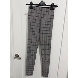 Zara Basic‎ Collection Plaid Leggings Pants Black White Gray Women's XS